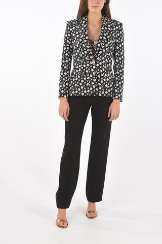 BOUTIQUE 2 Button Blazer with Quatrefoil Motif