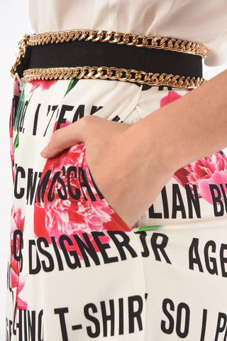 COUTURE! Floral Printed Shorts with Chain Applied