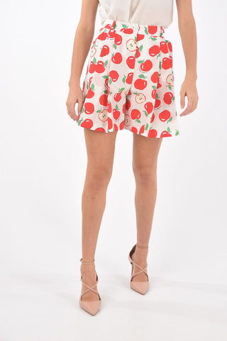 BOUTIQUE All Over Apple Printed Pleated Shorts
