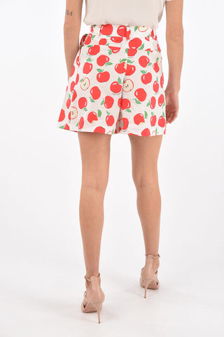 BOUTIQUE All Over Apple Printed Pleated Shorts