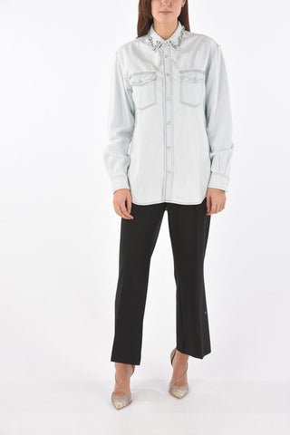 Camicia Overshirt in Jeans BECCA con decorazioni gioiello