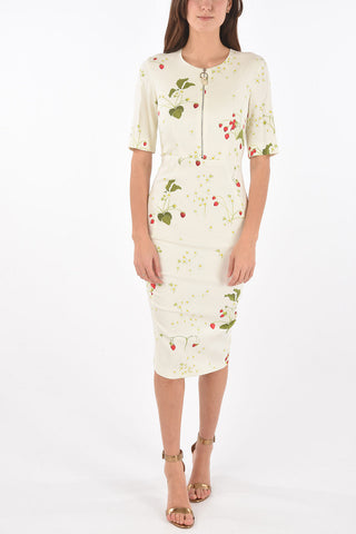 Vestito al Ginocchio CLELIA con Stampa Fragole