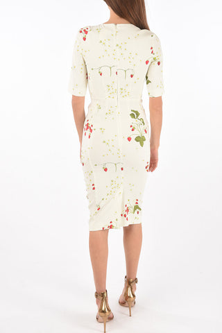 Vestito al Ginocchio CLELIA con Stampa Fragole
