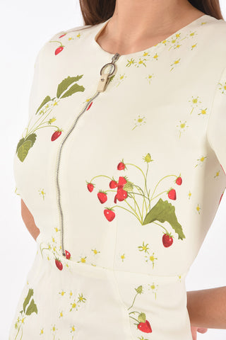 Vestito al Ginocchio CLELIA con Stampa Fragole
