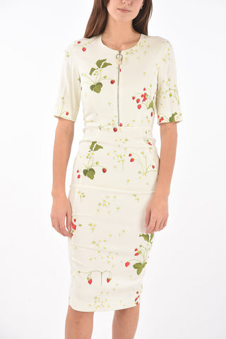 Vestito al Ginocchio CLELIA con Stampa Fragole