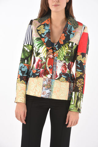 Single-breasted Flap Pocket Patchwork Blazer