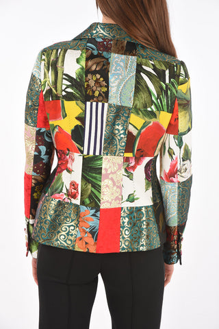 Single-breasted Flap Pocket Patchwork Blazer