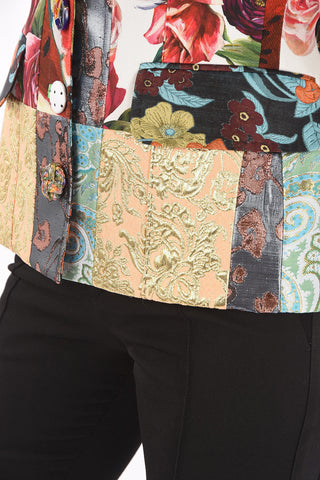 Single-breasted Flap Pocket Patchwork Blazer