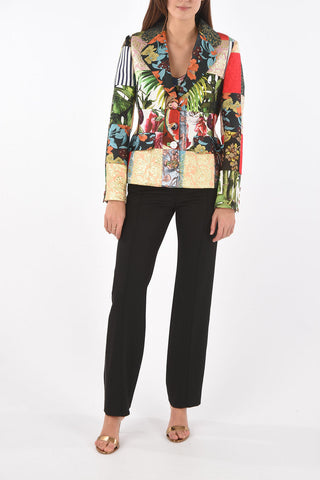 Single-breasted Flap Pocket Patchwork Blazer