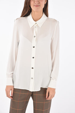 BOUTIQUE Camicia con Bottoni a Pressione e Occhielli Decorativi