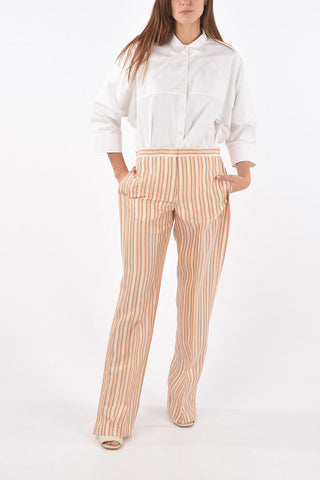Pantaloni a Righe LUIGI con Pieghe Laterali
