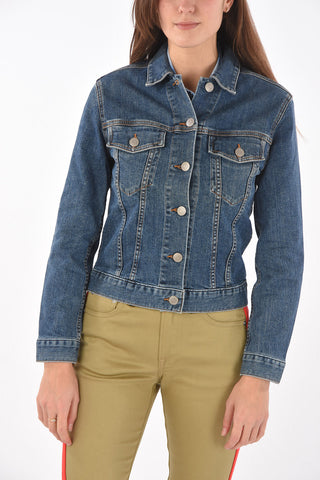 Cropped Jean Jacket with Embroidery on The Back
