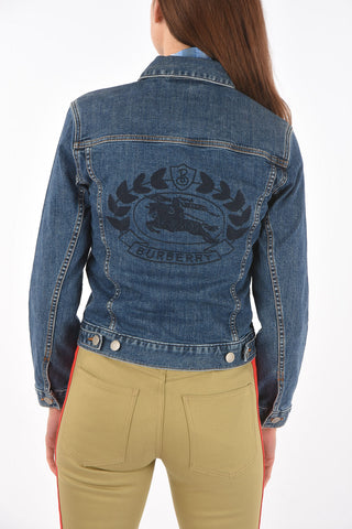 Cropped Jean Jacket with Embroidery on The Back