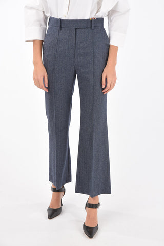 Front Pleated FLARED Herringbone Pants