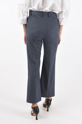 Front Pleated FLARED Herringbone Pants