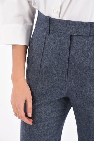Front Pleated FLARED Herringbone Pants