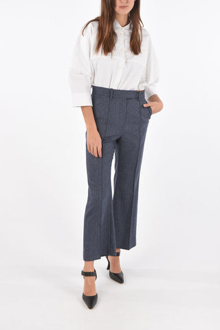 Front Pleated FLARED Herringbone Pants