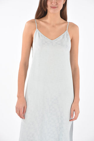 Monogram Satin Midi Dress