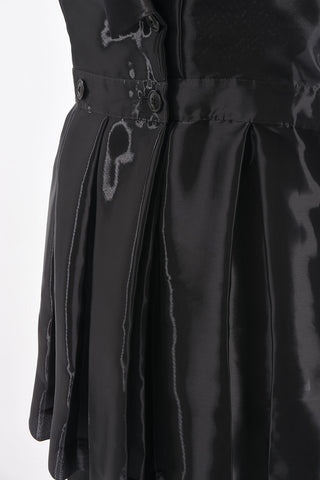 Double-breasted Organza Blazer with Pleated Detail