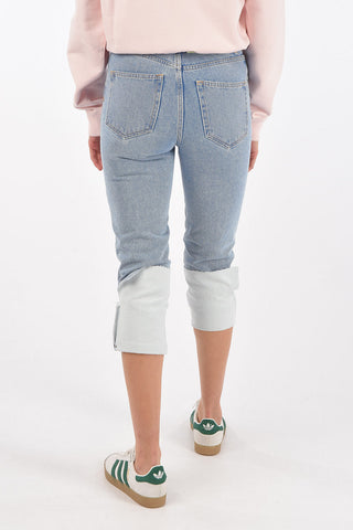 Straight Leg Jeans with Cuffed Hem