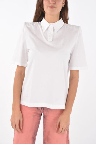 Polo in Cotone con Spalline Imbottite