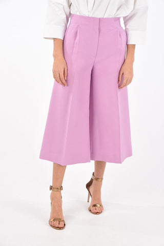 울과 실크 가우초 플레어 팬츠 앞 핀턱 1개