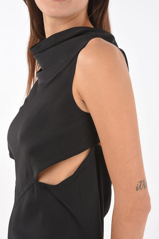 Vestito in Satin con Dettagli Cut-out