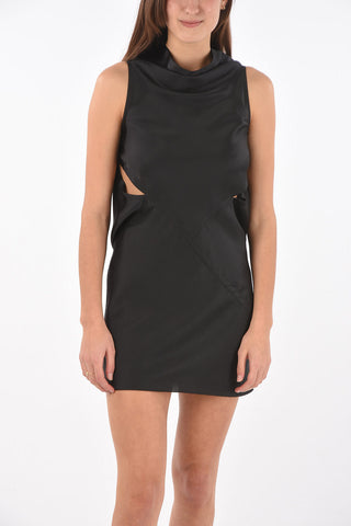 Vestito in Satin con Dettagli Cut-out