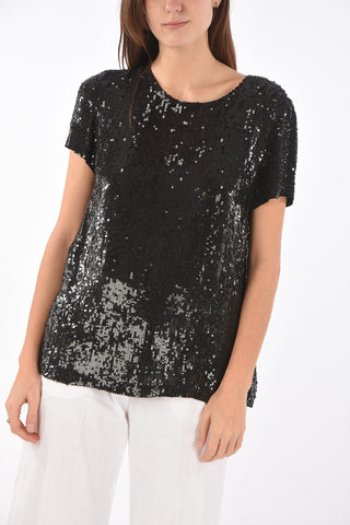 Round neck GOODY T-shirt With Hand embroidered Sequins