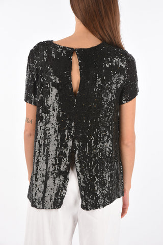 Round neck GOODY T-shirt With Hand embroidered Sequins