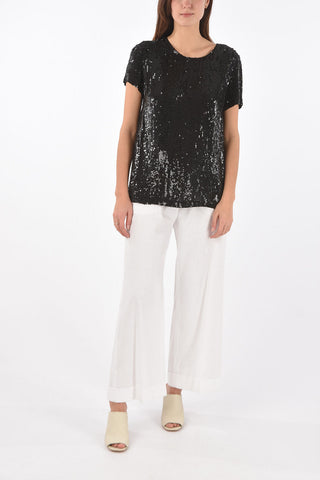 Round neck GOODY T-shirt With Hand embroidered Sequins