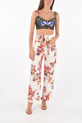 Sweetheart Neckline Patchwork Crop Top