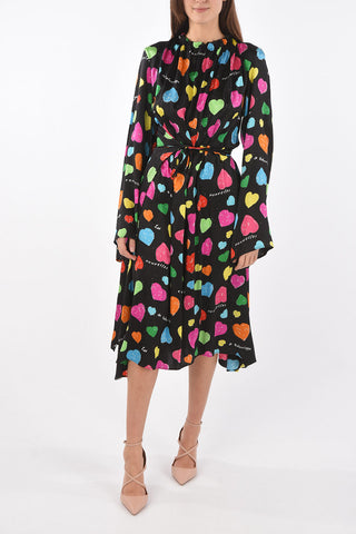 Back Wrap Dress with ARCHIVE HEARTS Print