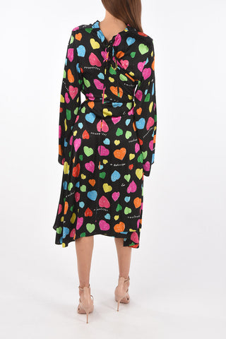 Back Wrap Dress with ARCHIVE HEARTS Print