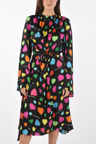 Back Wrap Dress with ARCHIVE HEARTS Print