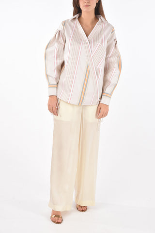 Bayadere Cotton Wrap Shirt