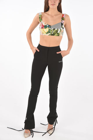 Sweetheart Neckline Patchwork Crop Top