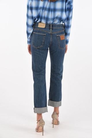 Straight Leg Jeans with Birt Check Selvage