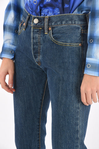 Straight Leg Jeans with Birt Check Selvage