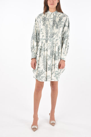 SEE BY Floral Patterned Tuxedo Shirt Dress