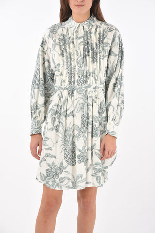 SEE BY Floral Patterned Tuxedo Shirt Dress