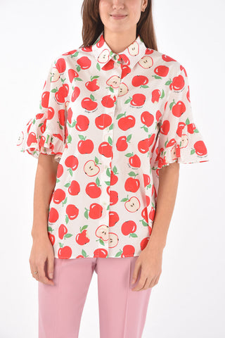 BOUTIQUE All Over Apple Printed Short Sleeve Shirt