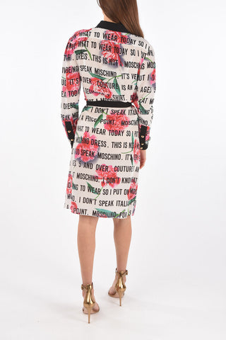 COUTURE! Vestito Chemisier in Seta Fantasia Floreale con Cintura