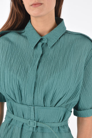 Jacquard Fabric BASCHINA Shirt Dress with Belt