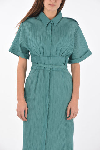 Jacquard Fabric BASCHINA Shirt Dress with Belt