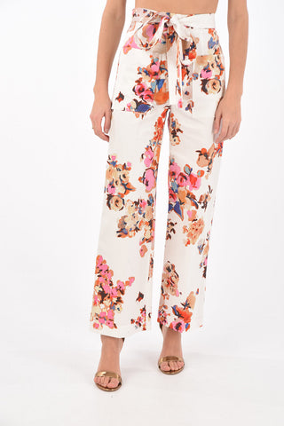 Floral Printed Paperbag Pants