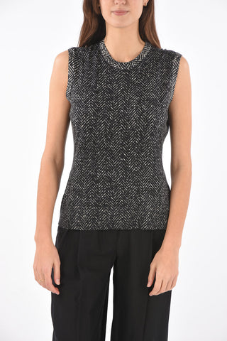 Gilet in Lana Vergine Herringbone