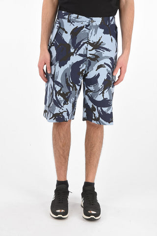 Shorts Cargo in Cotone con Stampa Camouflage