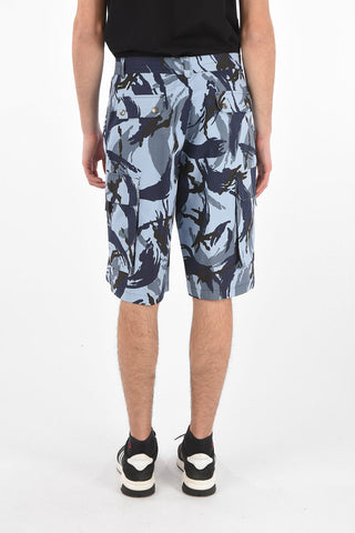Shorts Cargo in Cotone con Stampa Camouflage