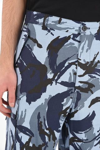 Shorts Cargo in Cotone con Stampa Camouflage
